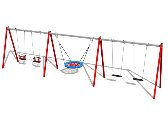 Fivefold chain swing RH6521KR - Red (f.h. 1,5 m)