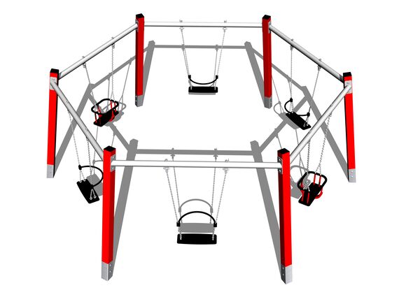 Chain group six swing RH1610KR - Red (f.h. 1,0 m)