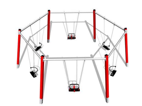 Chain group six swing RH610KR - Red (f.h. 1,5 m)