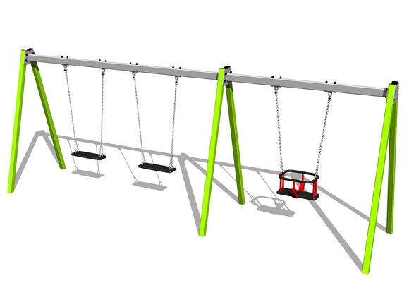 Triple chain swing - lime (f.h. 1,0 m)