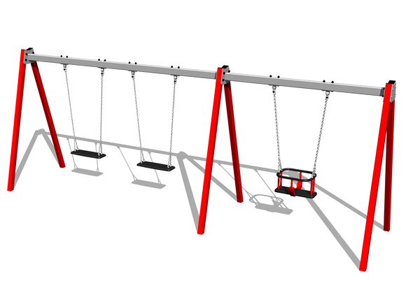 Triple chain swing RH6312KR - Red (f.h. 1,0 m)