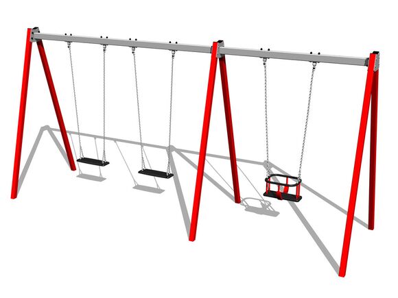 Triple chain swing RH6312KR - Red (f.h. 1,5 m)