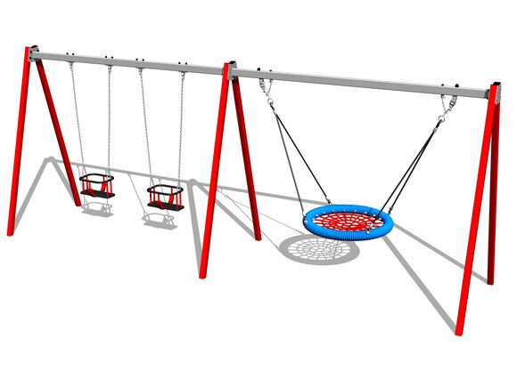 Triple chain swing RH6323KR - Red (f.h. 1,5 m)