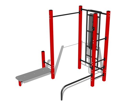 Street workout set WS8021RD - red