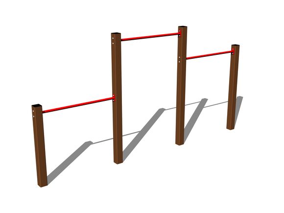 Triple fitness rack HR301KW - brown (f.h. 1,5 m) 