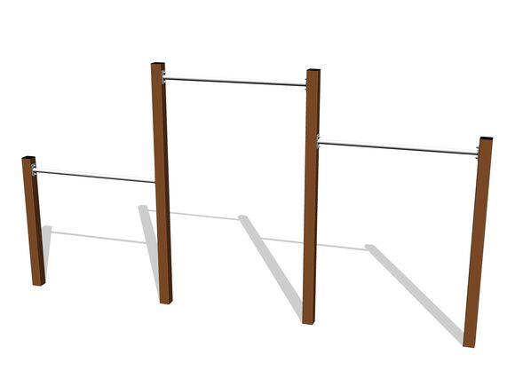 Triple fitness rack - brown (f.h. 1,5 m) 