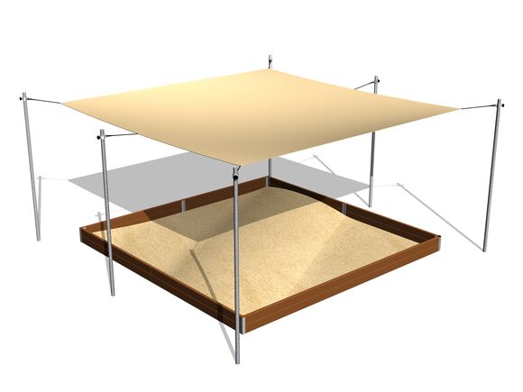 Shade cover for sandpit 4x4 m (adjustable) ZP442