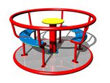 Merry go round .【dot】 Merry-go-round with seats KO140KW (mean 1,4 m) - brown