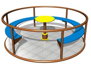Merry-go-round with seats (mean 1,65 m) - brown
