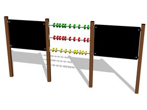 Double panel drawing board with an abacus - brown
