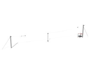 Single post cableway with a ramp - metal