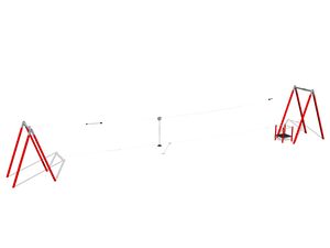 Twin post cableway with a ramp - Red
