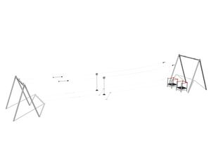 Twin post cableway with a ramps - metal