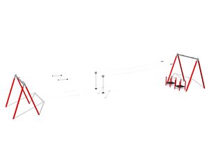 Twin post cableway with a ramp - Red