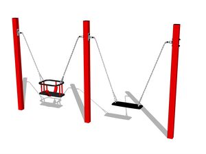 Twin chain swing - metal (f.h. 1,0 m)