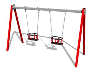 Twin chain swing - Red (f.h. 1,0 m)