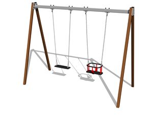 Twin chain swing RH6212KW - Brown (f.h. 1,5 m)