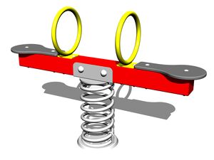 Double seat seesaw on spring HPV1002KR - red