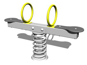 Double seat seesaw on spring - silver